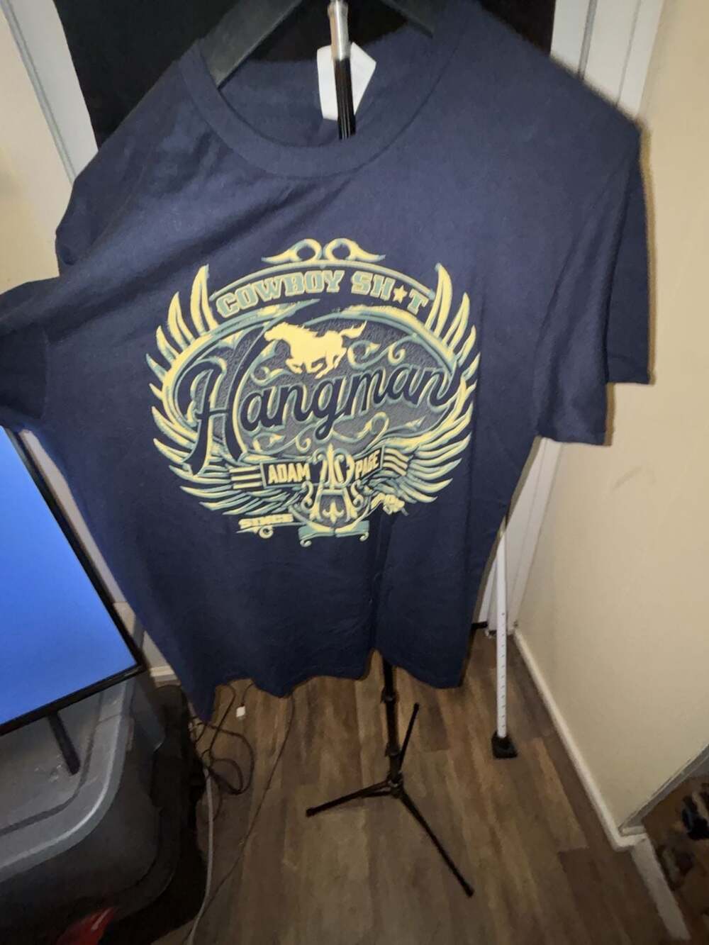AEW Hangman Adam Page Cowboy Sh*t Navy T-Shirt Size L